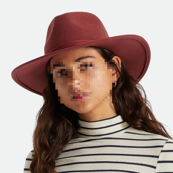 Brixton Joanna Packable Wool Felt Hat Dark Brick Red Brown - XS main image 9